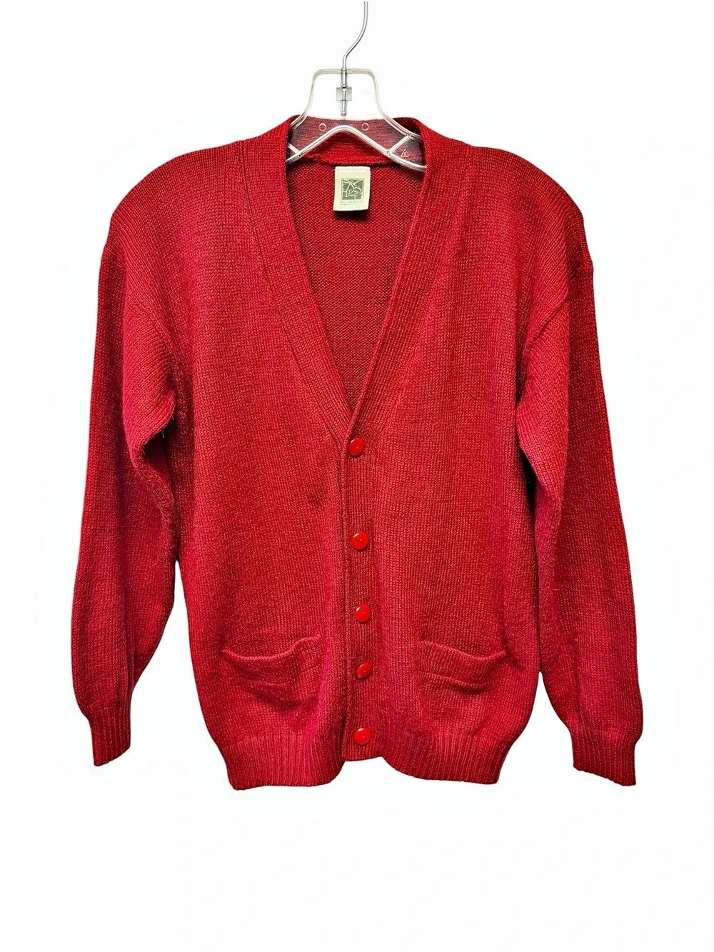 The Little Alpaca's House Red Alpaca Button Front Fuzzy Cardigan Size S/M